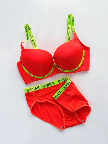 ست شورت و سوتین اسفنجی فنر دار نوار دوزی Baby sweet