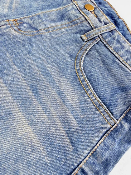 شورتک کوتاه زنانه جین پاچه ریش ساده