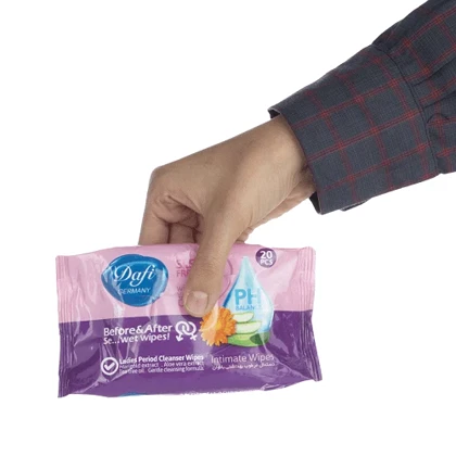 دستمال مرطوب بهداشتی بانوان دافی 20 عددی