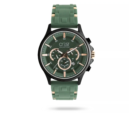 ساعت مچی مردانه کرست بند سیلیکون دودی کد Crest 6308/3