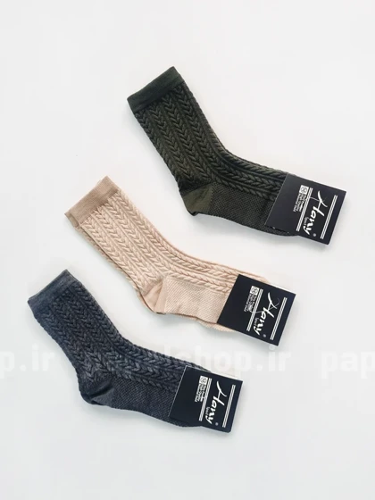 جوراب ساق‌دار نخ پنبه گندمی