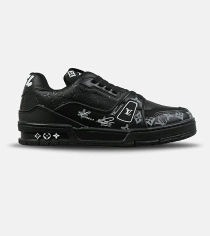 کفش کتانی مردانه مشکی Louis Vuitton مدل 9068