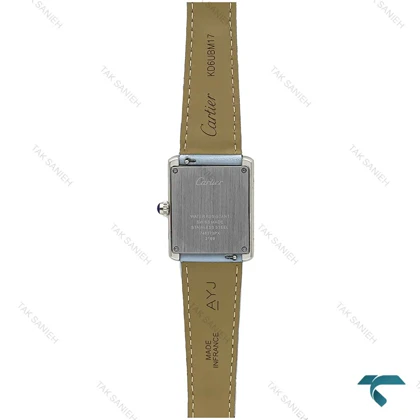 ساعت Cartier کارتیه تانک زنانه سیلور بند چرم آبی آسمانی Cartier-7218-L