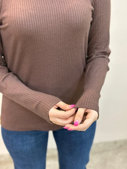 بلوز کبریتی قهوه ای 493