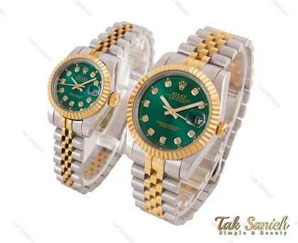 ساعت ست رولکس دیت جاست صفحه سبز Rolex-3685-S