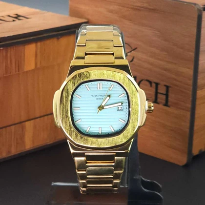 ساعت مچی مردانه پتک فیلیپ Patek Philippe تاریخ دار با قفل پروانه ای ضامن دار کد 1