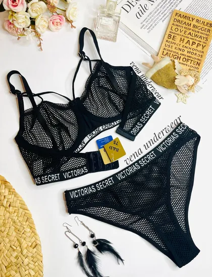 ست سوتین شورت زنبوری طرح VICTORIA SECRET