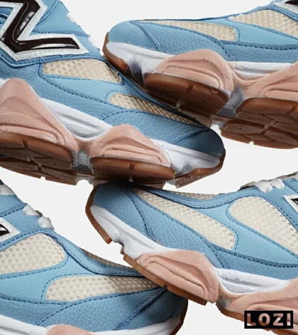 کفش کتانی مردانه و زنانه آبی کرم گلبهی NEW BALANCE 9060 مدل 7230