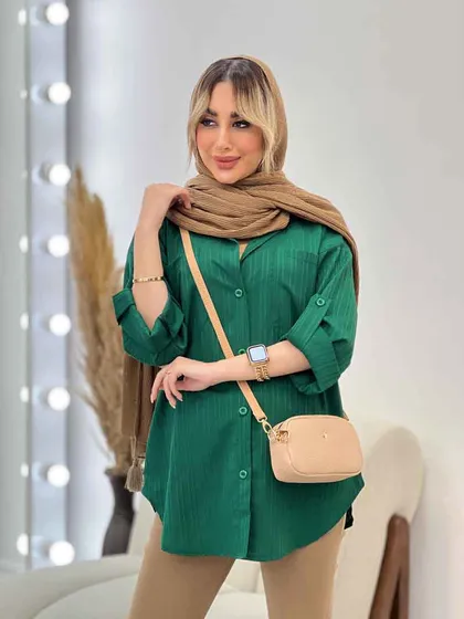 شومیز کراش آستین بند دار