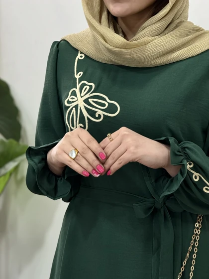 پیراهن مانتویی گلدوزی یامین