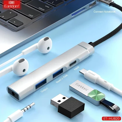 هاب USB-C ارلدام Earldom مدل ET-HUB20 چهار پورت