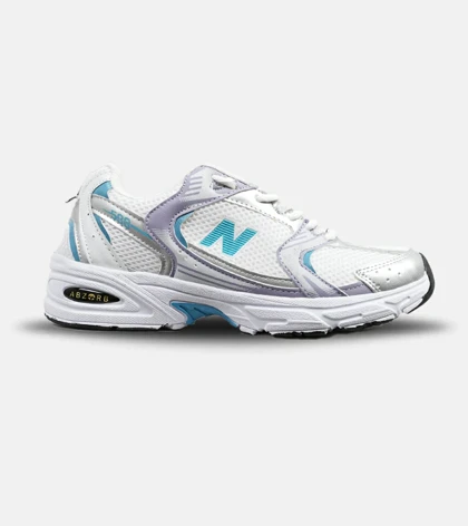 کفش کتانی مردانه و زنانه سفید آبی یاسی NEW BALANCE 530