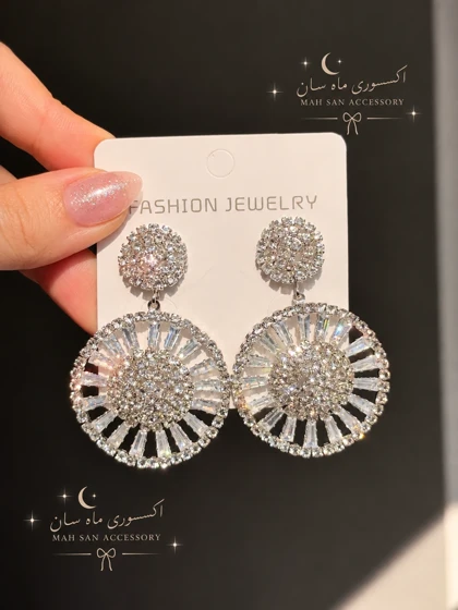 گوشواره جواهری عروس نگین‌دار کد JW0026