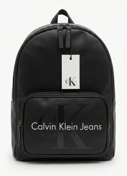 کوله پشتی چرمی کلوین کلین (Calvin Klein Jeans) مدل مونوگرام - مشکی مات