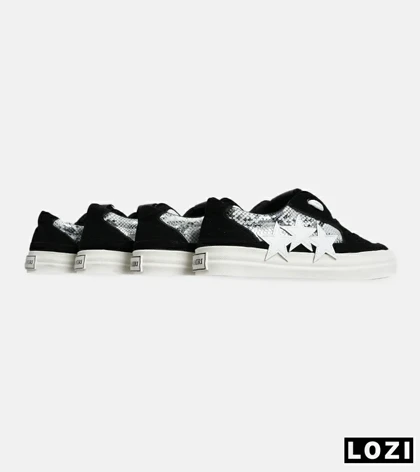 کفش اسنیکرزمشکی طوسی سفید Amiri Stars v2 مدل 7075