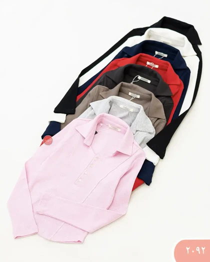 بلوز یقه دار جلو دکمه2092