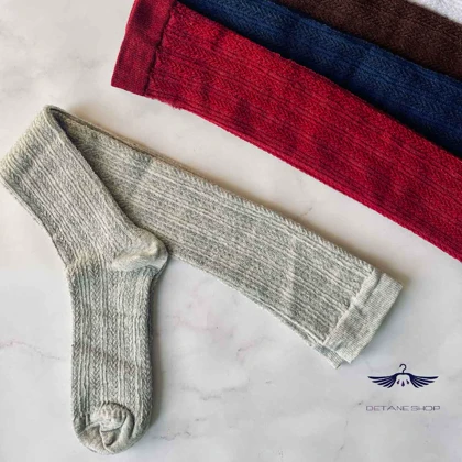 جوراب بلند تا زانو بافت گندمی پاتیک