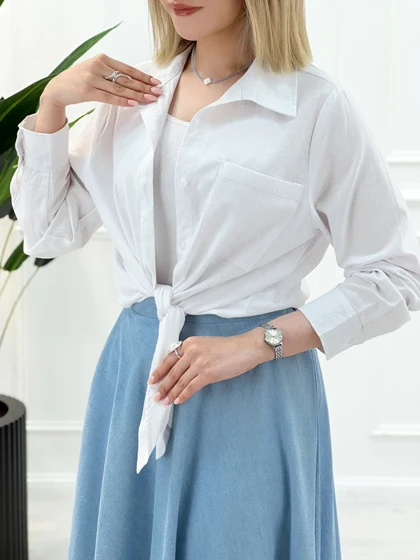 شومیز جلو گره‌ای زنانه مبینا