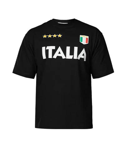 تیشرت Italia یقه گرد مردانه مشکی طرح دار