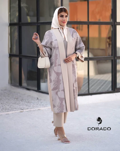 مانتو کریشه شالدار ترکیبی کد 958