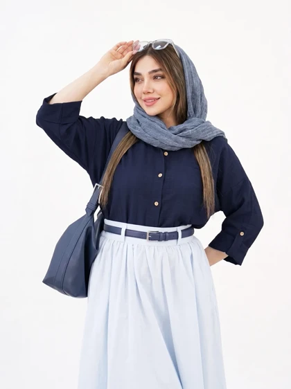 شومیز شانتون جیب مخفی آستین پاگون