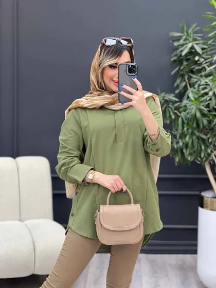 مانتو بغل سه دکمه آستین پیله