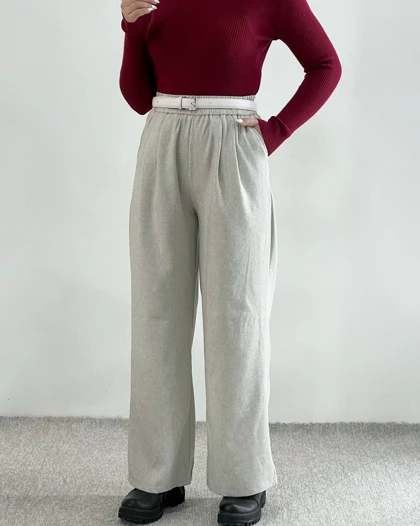 شلوار لینن پیلی دار کد 4440