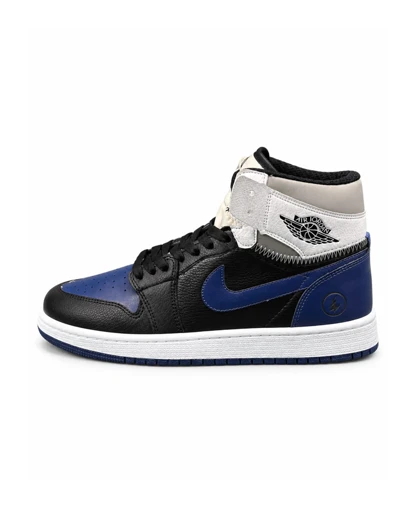 کفش کتانی مردانه مدل جردن وان ساق‌دار مشکی سرمه ای Nike jordan1