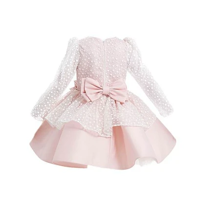 پیراهن مجلسی توپ توپی تل دار pamina