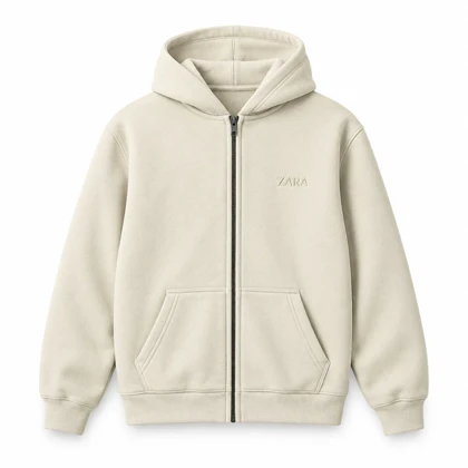 سویشرت کلاهدار مردانه مدل ZARA-کرم