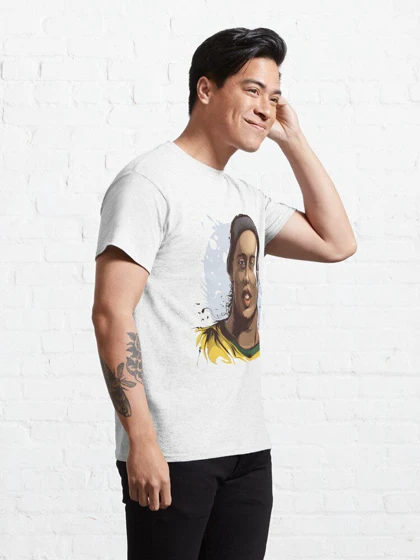 تیشرت ورزشی بارسلونا | تیشرت FC Barcelona طرح Illustration Ronaldinho Art کد 144583