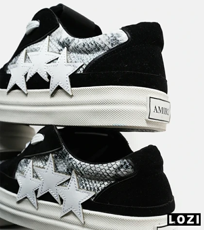 کفش اسنیکرزمشکی طوسی سفید Amiri Stars v2 مدل 7075