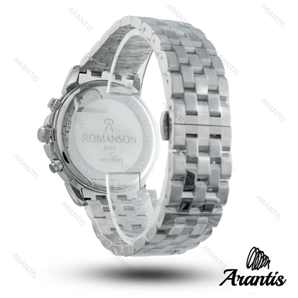 ساعت مردانه رومانسون مکس سه موتوره سیلور صفحه خاکستری m-10227