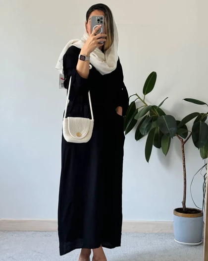 پیراهن مانتویی مشکی نیوشا