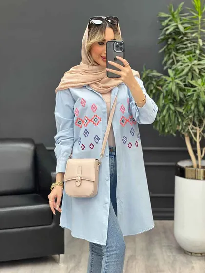 مانتو لینن طرح لوزی