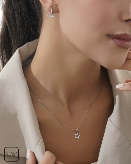 نیم ست نقره ستاره کد 651225