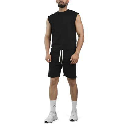 ست رکابی و شلوارک اسپرت بیسیک مدل GF-8301 مشکی