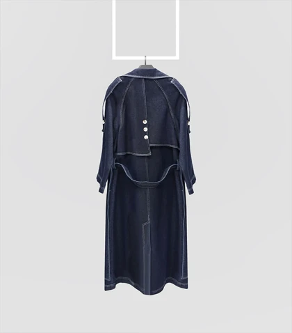 بارانی بلند جین Pinki 1289 تک‌رنگ