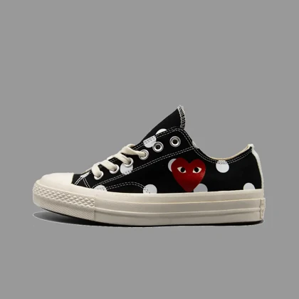 کانورس پلی خال‌خالی مشکی ساق کوتاه Converse Cdg Play Black Polka Dot Lowtop
