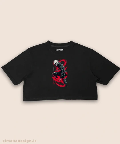 کراپ زنانه طرح توکیو غول شخصیت کانکی کد 956