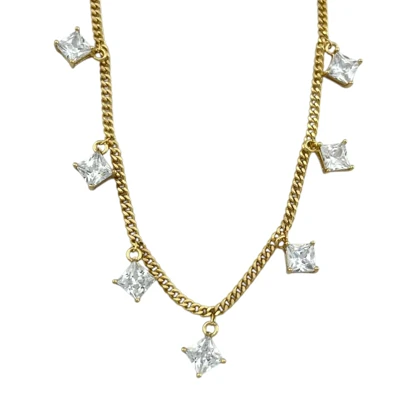 گردنبند زنانه طرح نگین جواهری ژوپینگ، ظرافت در اوج درخشش Xuping