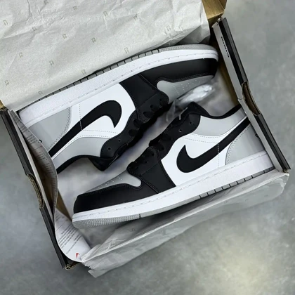 کفش نایک ایر جردن وان لو مشکی طوسی شادوو Nike Air Jordan 1 Low Shadow