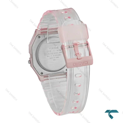 ساعت کاسیو F-91WS-4 نوستالژی صورتی شیشه ای Casio-7650-U