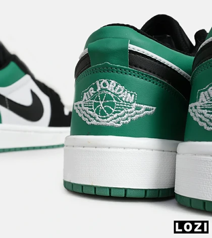 کفش کتانی مردانه سفید مشکی سبز نایک NIKE jordan 1