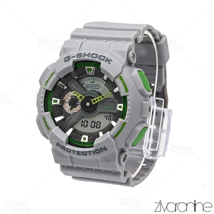 ساعت جی شاک GA110 مردانه طوسی صفحه طوسی سبز 106108