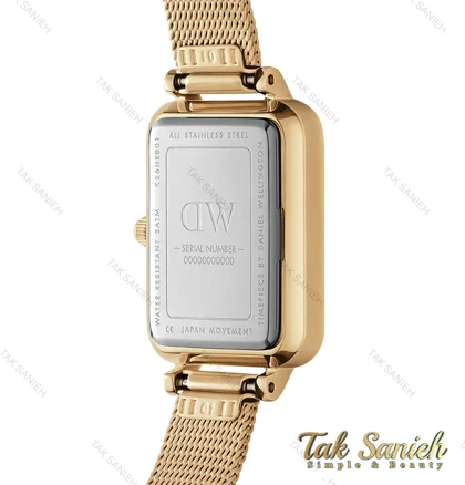 ساعت دنیل ولینگتون زنانه مستطیلی طلایی صفحه مشکی DW-4361-L