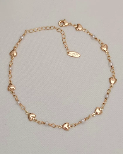 پابند خطی قلب و مروارید YSX