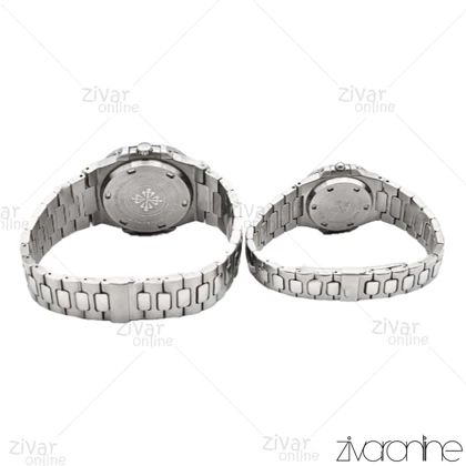 ست ساعت پتک فیلیپ ناتیلوس نقره ای صفحه سبز 106040