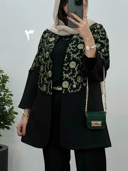 مانتو مجلسی سوزندوزی پینکا