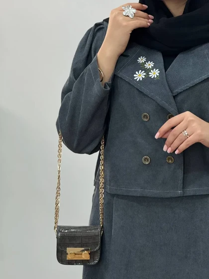 ست کت و دامن گلدوزی سیمین 1